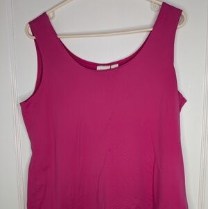 Chicos Size 2 Large Pink Sleeveless Size Tank Top Blouse Good Used